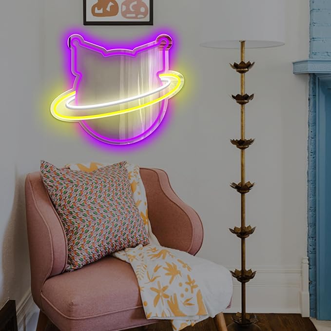 Anime Neon Sign Kuromii Neon Night Light for Wall Decor, Kuromii Planet Neon Mirror, Anime Room Decor, Kawaii Home Decor, Unique Wall Art