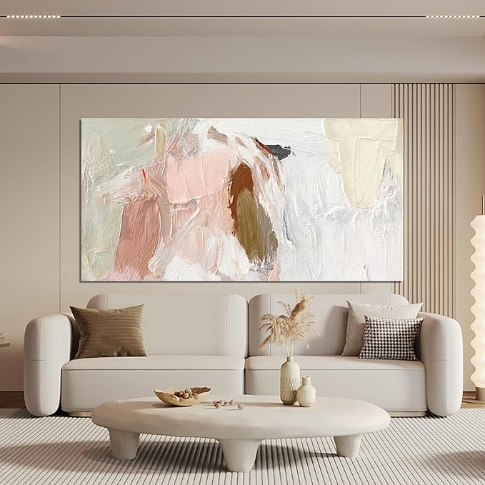 Canvas Wall Art Decor Oversized Wall Art Pictures For Living Room Pink and White Wall Art Decor Abstract Wall Art Prints Abstract Art Work Wall Decor For Walls Home Office Wall Decoration 35"X70"
