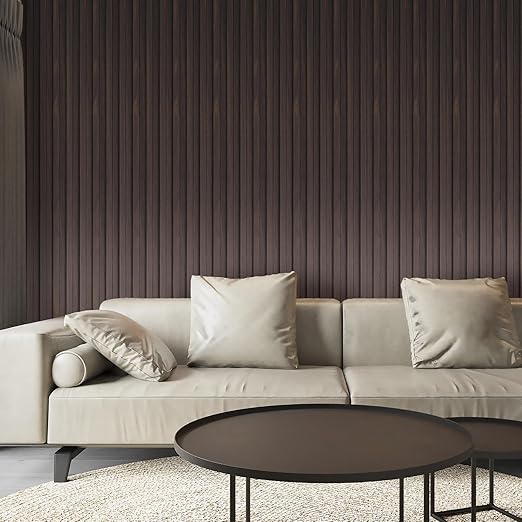 Art3d Slat Wall Panel for Modern Decor, WPC Acoustic Diffuser Panel, 8-Pack 96 x 6in. Black Walnut