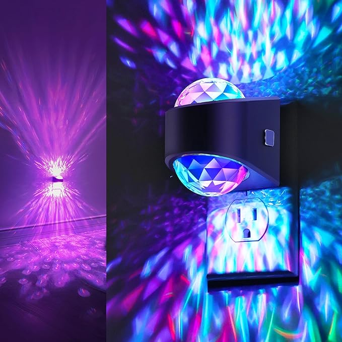 Night Lights Plug into Wall, Star Projector for Bedroom [2 Pack] Night Light Projector for Kids, 9-Color RGB Galaxy Nightlight with Dusk to Dawn Sensor for Bathroom, Home Gaming Room Decor Gifts