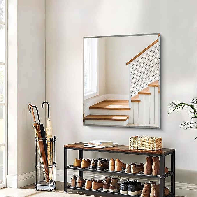 Beveled Mirror, 30x36 Inch Bathroom Mirrors for Wall Unframed, Upgraded Shatterproof Frameless Vanity Mirror Over Sink with Beveled Edge for Bathroom, Bedroom, Living Room and Entryway