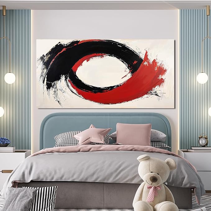 Abstract Wall Art Decor Minimalist Black And White Wall Art Prints Abstract Canvas Art Wall Decor Large Modern Wall Art Decorations Oversized Artwork for Walls Bedroom Office Decor 29" X 58"