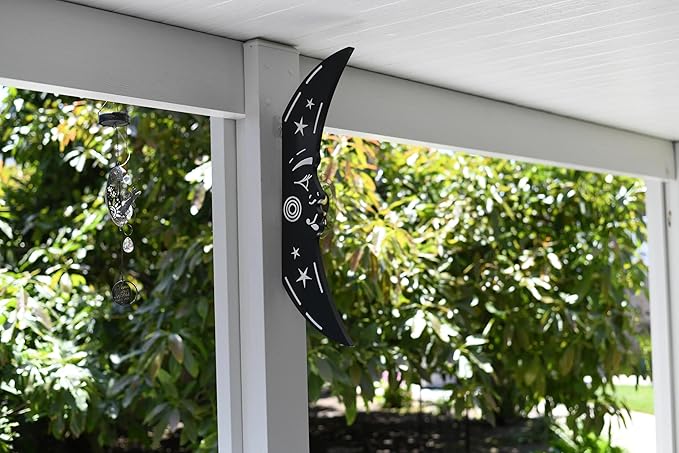 Craft and Plank 3D Floating Crescent Moon Wall Art for Aesthetic Home Decor with Modern Design | Handcrafted Wooden Sculpture | Black