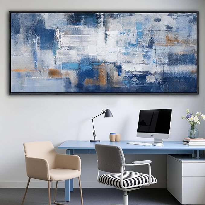 KLAKLA Extra Large Wall Art 86x29 Inches - Abstract Huge Canvas Picture Wall Decor Living Room Oversized Artwork for Walls Bedroom Office Decoration Modern Frame Wall Art