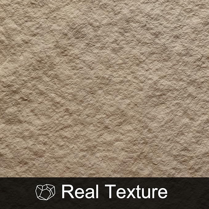 KASARO PU 3D Faux Stone Wall Panels, 4 PCS Wainscoting Panel for Interior Wall Decor, Cement Texture Accent for Home, Office, 47.2×23.6inch, Stone Yellow