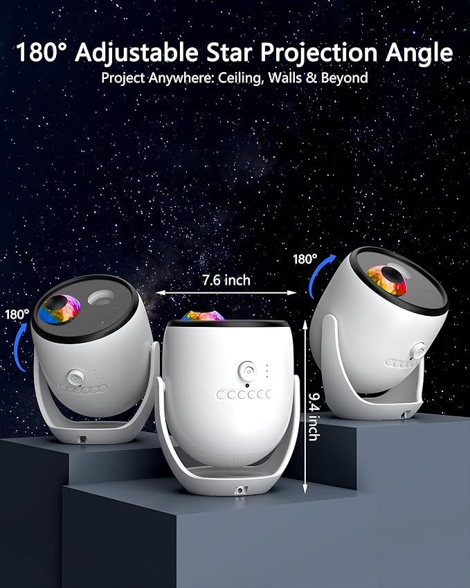 3D Galaxy Projector, Star Projector with 65+ Dynamic Scenes, HD Planetarium Projector Night Light with Bluetooth Speaker for Room, Gift for Kids Adults, Relaxing Ambiance