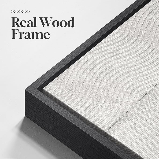 Large Framed Black and White Abstract Wall Art for Living Room, 3 Piece Canvas Prints Paintings Artwork for Walls, Modern Minimalist Pictures for Hallway Stair Office Wall Decor -Total Size 30x60 Inch