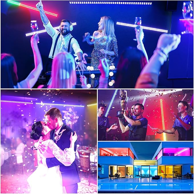 LED Stage Wash Light Bar, 80X2W RGB LED Wall Washer Light, DJ Stage Lights Bar with DMX/Auto/Sound Control Uplights for Events Wedding Disco Party Outdoor Indoor - 4Packs