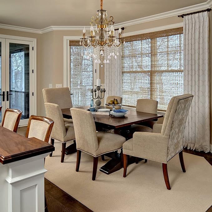 6 Light Classic Traditional Candle-Style Crystal Chandeliers for Dining Room Living Room Bedroom entryway Antique Gold Finish