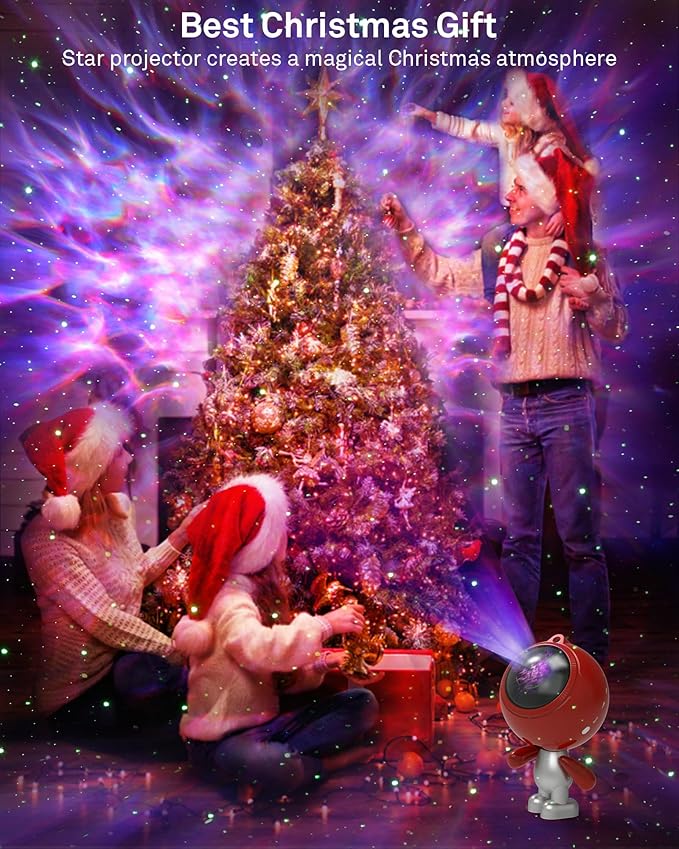 AIRIVO Astronaut Galaxy Projector, Star Projector for Bedroom, Robot Galaxy Projector Night Light for Kids, Bluetooth Speaker Ceiling Projector, Room Decor Gifts for Adults, Teens, Christmas