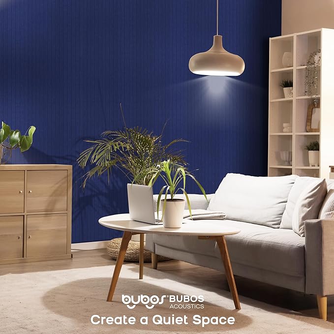 BUBOS 5 Pack Large Acoustic Panels,47.2" X 23.6" Acoustical Wall Panel,Self-Adhesive Sound Proof Panel for Office, Decorative Soundproof Wall Panels for Home Studio (Dark Blue 2)