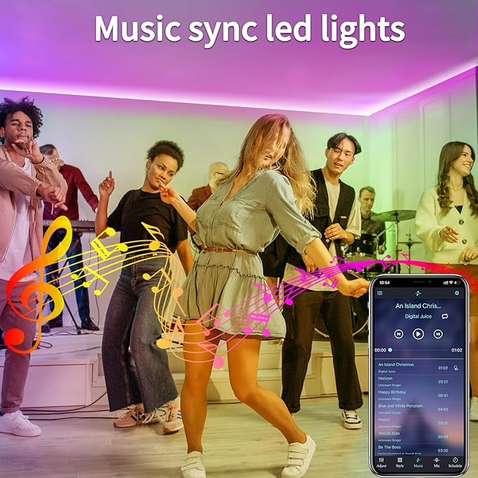 66ft Outdoor LED Strip Lights Waterproof,IP68 Waterproof LED Light Strips with Remote,App Control Music Sync RGB Outdoor LED Rope Lights,LED Lights for Bedroom,Roof,Pool,Deck,Balcony