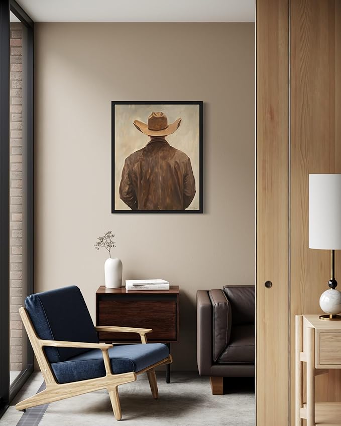 Cowboy Art Print Poster Wall Art, Western Country Farmhouse Wild West for Bedroom, Bathroom, Living Room Art Decor 58 (Cowboy, 8 x 10 inches, Unframed)
