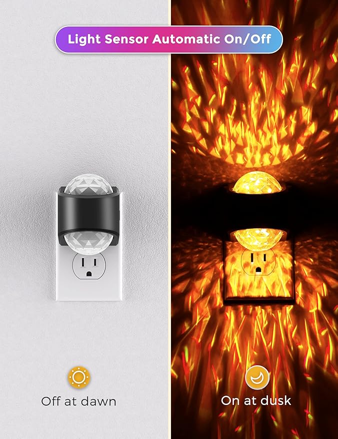 L LOHAS LED Night Light,[2-Pack] Night Light for Kids with Dusk to Dawn Sensor,9 Color Changing, Star Projector Galaxy Nightlight for Playroom Home Decor Party Christmas Birthday Gifts