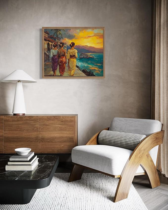 Philippines Art Print Poster, Asia Oriental Countries Culture Wall Art Asian Paintings for Bedroom Bathroom Living Room Decor 97 (Philippines, 16 x 20 inches, Wood Frame)