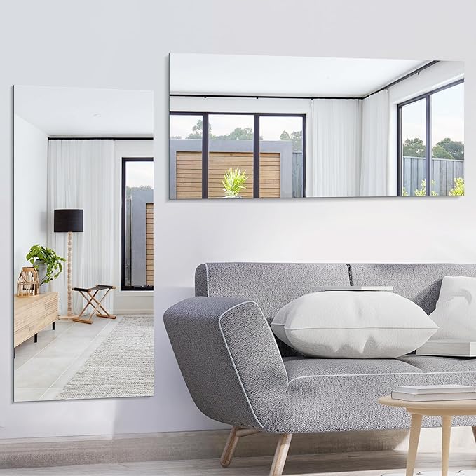 KOCUUY Large Frameless Mirror, 60x30 Inch Rectangle Bathroom Vanity Mirror for Over Sink, Upgraded Shatterproof Unframed Design for Bedroom, Living Room, Entryway