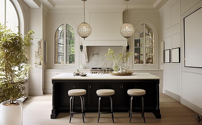 ALOADECOR 1-Light 12" Vintage and Glam Antique Gold Globe Clear Crystal Chandelier Ornate Sphere Pendant Light Retro Cage-Style Shade Chandeliers with Clear Glass Bead for Kitchen Island