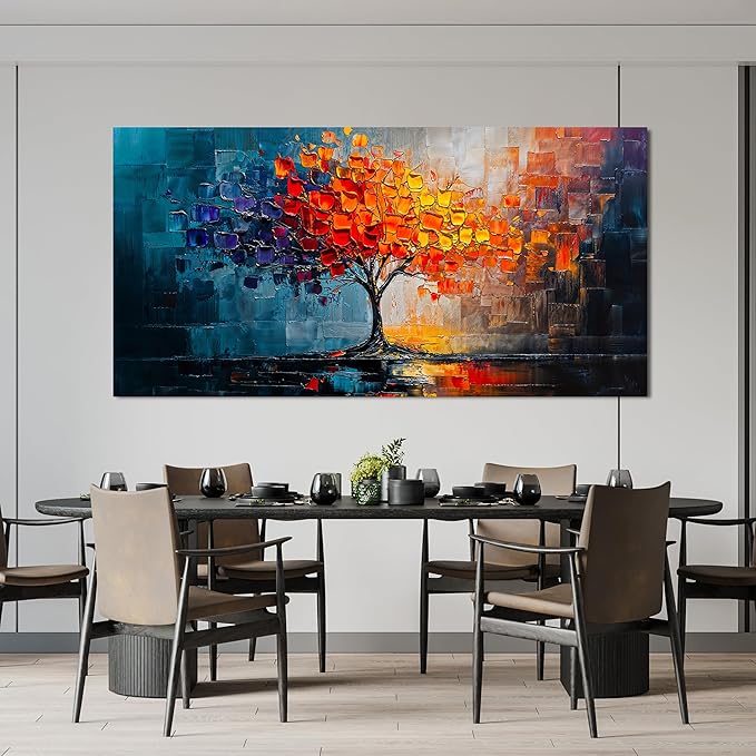 Canvas Wall Art Decor Tree of Life Wall Art Decor Large Wall Art Pictures for Living Room Colorful Wall Art Prints Canvas Art Wall Decor Large Artwork for Walls Bedroom Office Wall Decor 29" X 58"