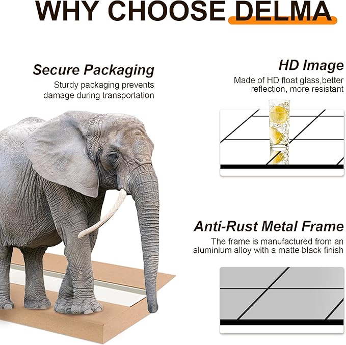 Delma Full Length Mirror, 30"x 70" Window Pane Decorative Mirror for Wall, Black Metal Framed Wall Decor, Wall Mounted, Hanging or Leaning for Bedroom, Living Room, Entryway