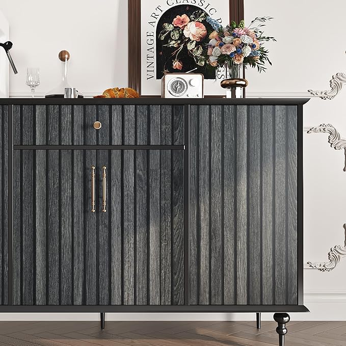 Livelynine 15.8x197 Black Slat Wallpaper Peel and Stick for Bedroom Self Adhesive Wall Paper for Bathroom Waterproof Contact Paper Black Beadboard Paneling Wallpaper Modern Wood Slats for Wall Decor