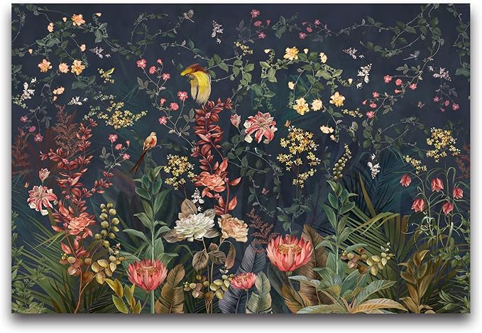 Cliouar-Idyllic Flower Girl Room Wallpaper Mural Bedroom Living Room Decor 103" x 69"(Not Self-Adhesive)