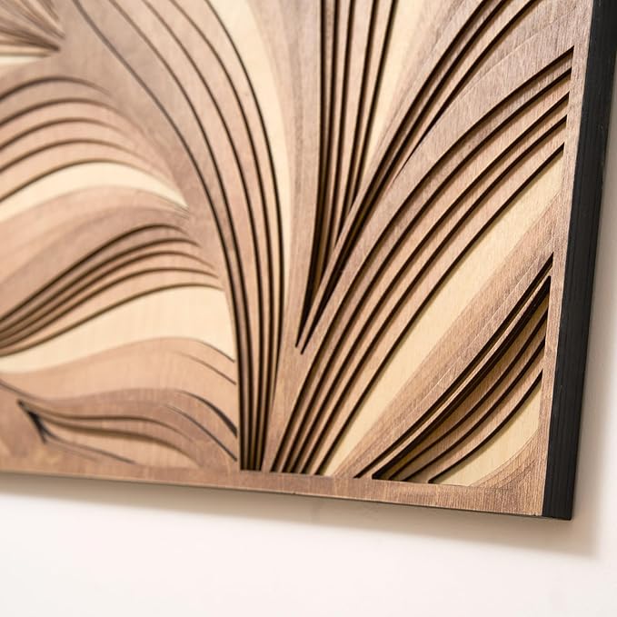 NEODECO Parametric Wood Verso, Award Winner-A'Design 2025, Wood Wall Art, 3D wood wall sculpture, Abstract wall decor, Acoustic wall panel (Medium)