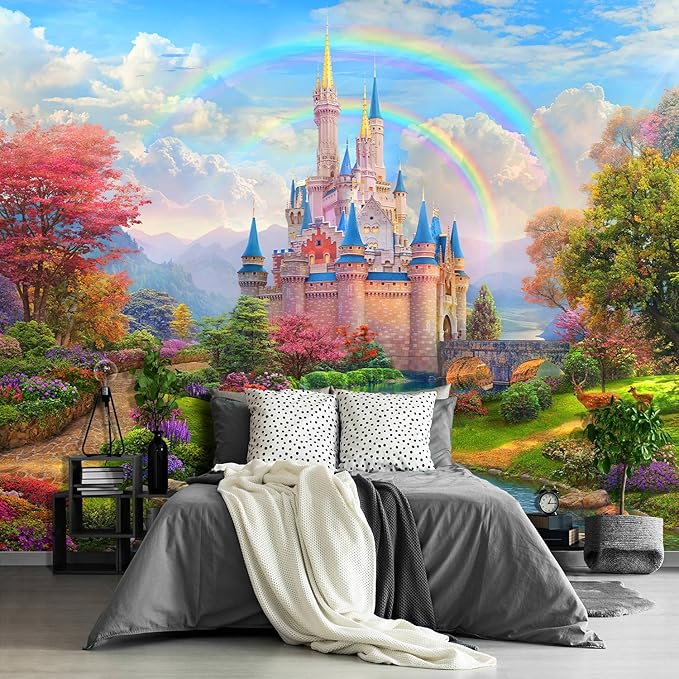 Castle Mural Large Wallpaper for Living Room Bedroom (Papel tapiz para pared de habitatacion) 108" x 75" (It's not Peel and Stick)