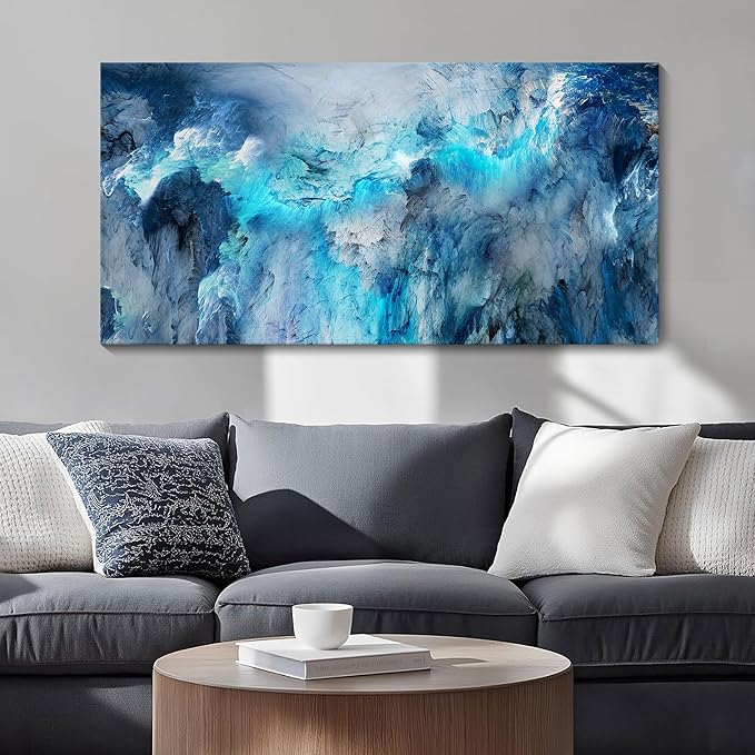 Mofutinpo Blue Canvas Wall Art Modern Abstract Wall Decor for Living Room Contemporary Pictures for Bedroom Wall Decor Artwork for Walls Dinning Room Decoration Wall Navy Blue Office Decor20×40IN