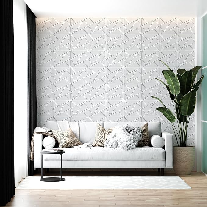 Art3dwallpanels 12 Pack Acoustic Panels 12" X 12" Soundproof Wall Panels Sound Dampening, 3D Self Adhesive Wall Decor Peel and Stick Absorbing Panels, White