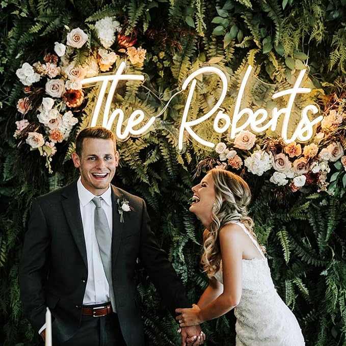LC Sign Custom Neon Sign, LED Name Signs Customizable for for Wedding Events Prom, Personalized Led Neon Light Gifts for Bedroom Wall Decor, Office Coffee Bar Shop Business Signs