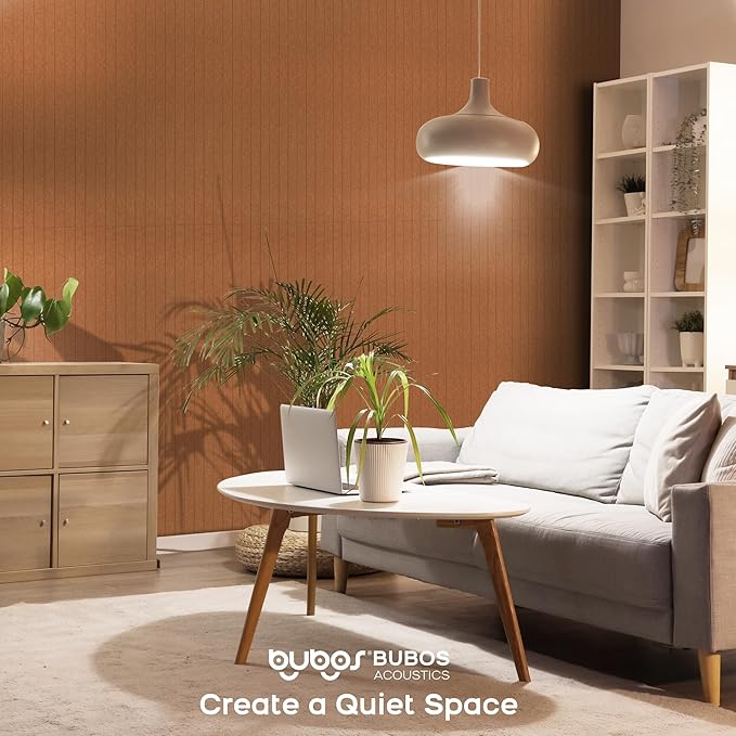 BUBOS 12 Pack Large Acoustic Panels,47.2x11.8Inch SoundProof Panels for Walls,Self Adhesive Acoustic Wall Panels,Decorative Sound Panels for Home Studio Office (Brown 01)