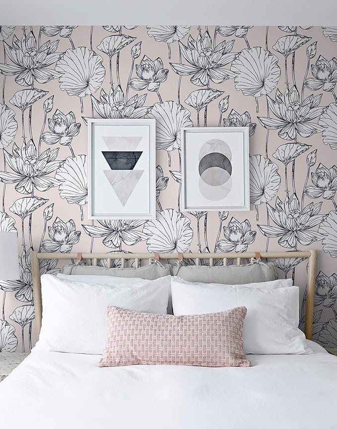 NextWall Lotus Floral Peel and Stick Wallpaper (Pink)
