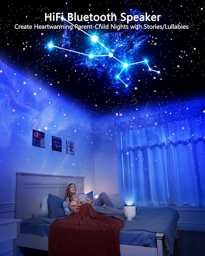 3D Galaxy Projector, Star Projector with 65+ Dynamic Scenes, HD Planetarium Projector Night Light with Bluetooth Speaker for Room, Gift for Kids Adults, Relaxing Ambiance