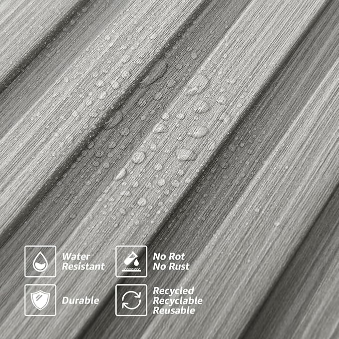 Art3d Slat Wall Panels, WPC Soundproof 3D Wall Paneling for Interior Wall Decor, TV Background, 8-Pack 96 x 6 in. Gray Oak