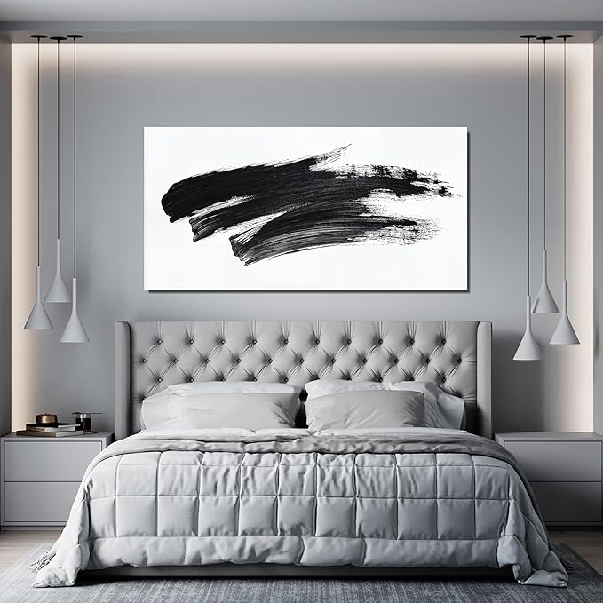 Abstract Wall Art Decor Black and White Wall Art Decorations Wall Pictures for Living Room Abstract Canvas Art Wall Decor Minimalist Wall Art Prints Artwork for Walls Bedroom Home Wall Art Decor 20" X 40"