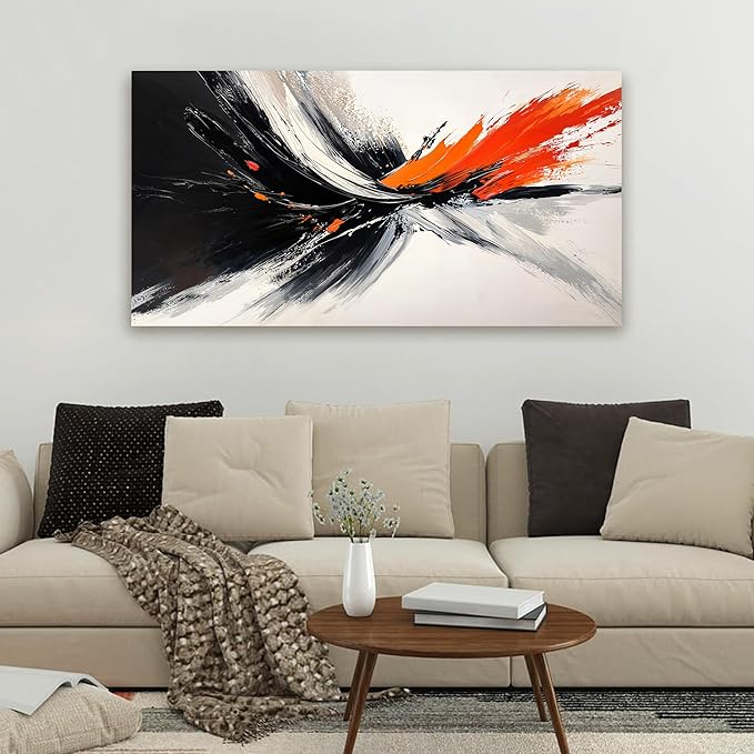 AIXMGSJS Canvas Abstract Wall Art Decor Modern Black and White Wall Art Prints Canvas Art Wall Decor Wall Art Pictures for Living Room Abstract Artwork for Walls Bedroom Office Decor 20" X 40"