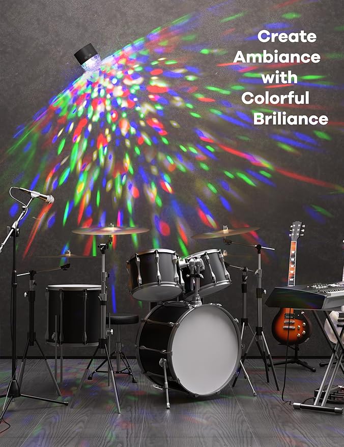 Joyzy Dynamic Wall Light Battery Operated Color Changing Disco Lights Two-Headed Wall Mounted Lighting for Bedroom, Remote and Touch Control Wall Sconce Lamps with Wireless Led