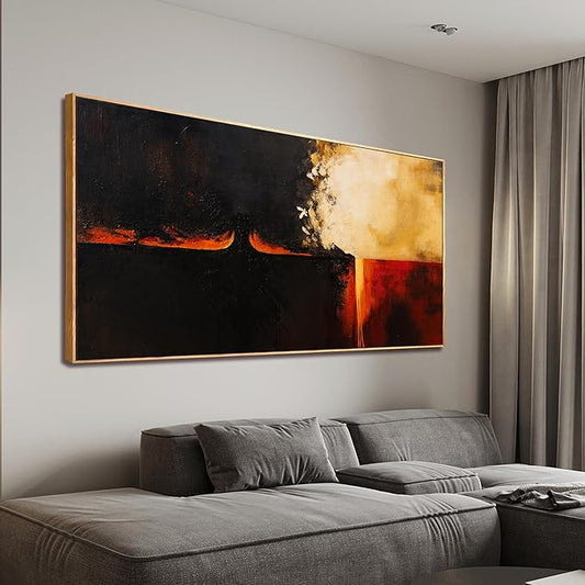 Canvas Wall Art Decor Large Abstract Wall Art Prints Wall Pictures For Living Room Black Red Vintage Wall Art Decorations Abstract Canvas Art Wall Decor Bedroom Office Aesthetics Wall Art Decor 29" x 58"