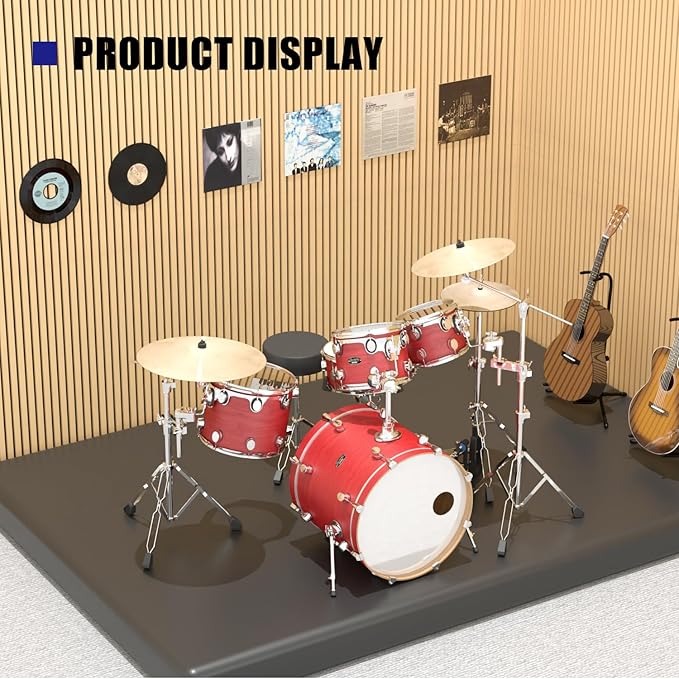 2 PCS Wooden slats Sound-Absorbing Panels, 3D Groove Wood Grain Sound Absorbing Panels, Stylish Decoration, Significant Noise Reduction Effect, Suitable for Walls and Ceilings (White Elm)