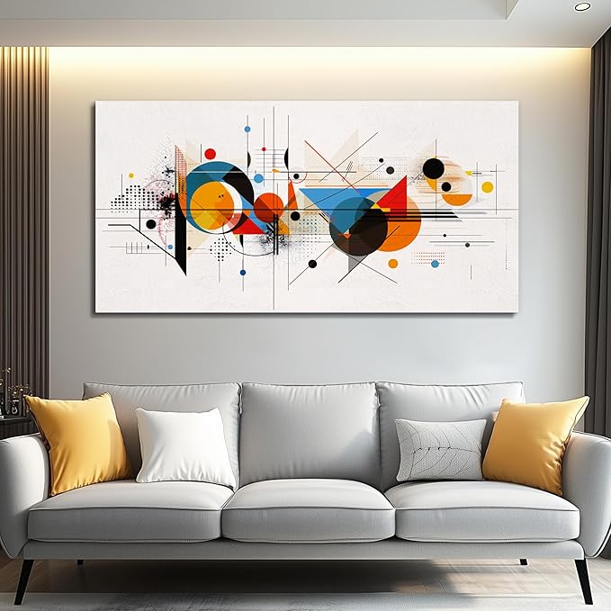 KELIYUAN Large Wall Decor For Living Room Canvas Wall Art For Bedroom Room Minimalism Abstract Geometric Color Line Pictures Wall Paintings Artwork Office Mural Modern Aesthetic Decoration 30"x60"