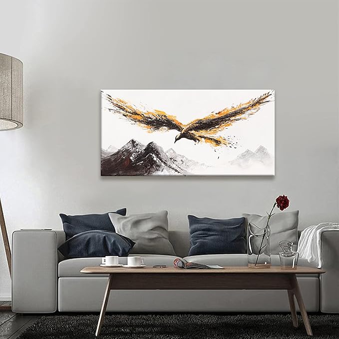 Canvas Wall Art Decor Painting Of Nature Animal Eagle Wall Art Painting Prints Picture Of Flying Eagle Print Canvas Picture For Bedroom Home Living Room Office 20 X 40 Inches