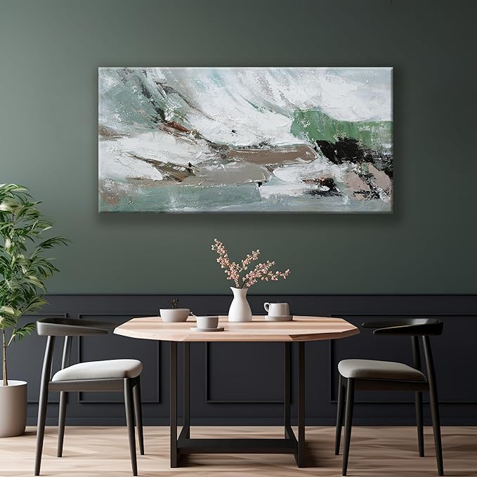 Canvas Wall Art Decor Large Canvas Wall Art For Living Room Abstract Art Modern Green Wall Art Decor Colorful Abstract Wall Art Prints Large Art Work For Bedroom Office Kitchen Wall Decor 24" x 48"