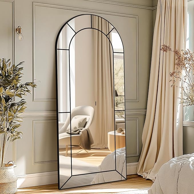 Wall Mirror,Full Length Floor, Window Pane for Living Room Decor, Decorative Wall Art, Large Wall for Bedroom, Hallway, Living Room Arch-56"X22"