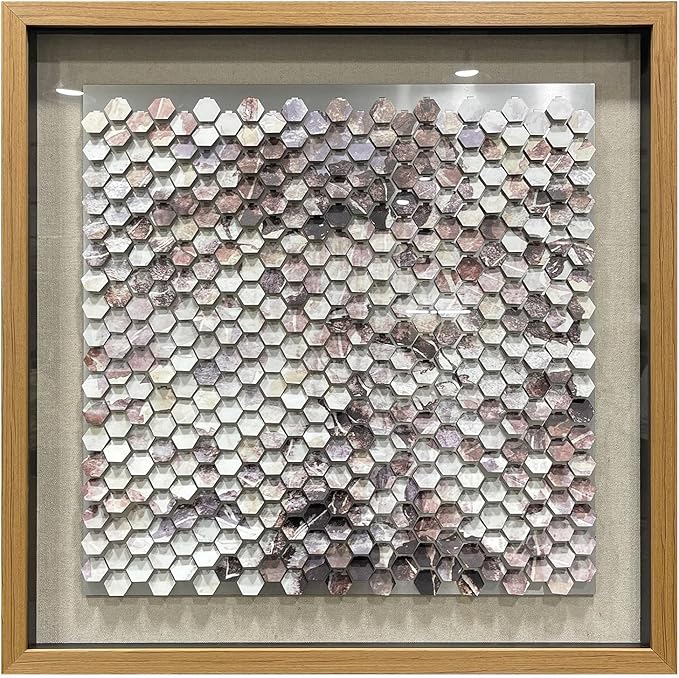 LIUZEYUE - Art Gallery - Handmade Original Wall Artworks - Solid Wood Frame, Metal Wall Decoration Painting 43.3"x43.3"