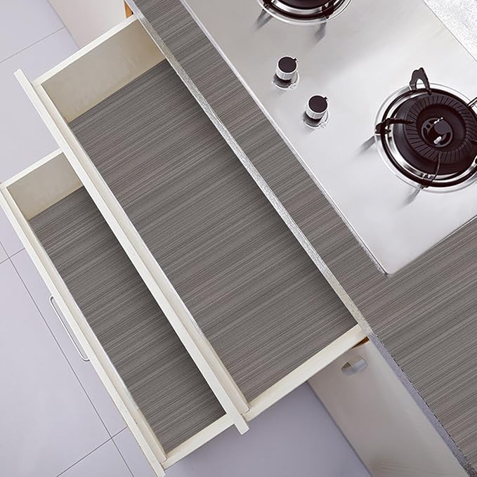 Brown Grasscloth Peel and Stick Wallpaper Linen Wallpaper 15.7" x 196" Vintage Texture Contact Paper Self-Adhesive Faux Grasscloth Wall Paper for Room Walls, Cabinets, Furniture, Shelf Linen