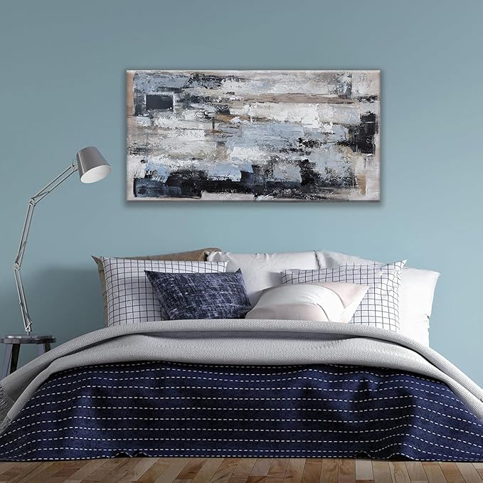 Canvas Wall Art Decor Modern Large Wall Art For Living Room Abstract Art Blue Black Wall Art Decor Canvas Art Work Decoration Abstract Wall Art Prints For Bedroom Office Kitchen Wall Decor 20" x 40"