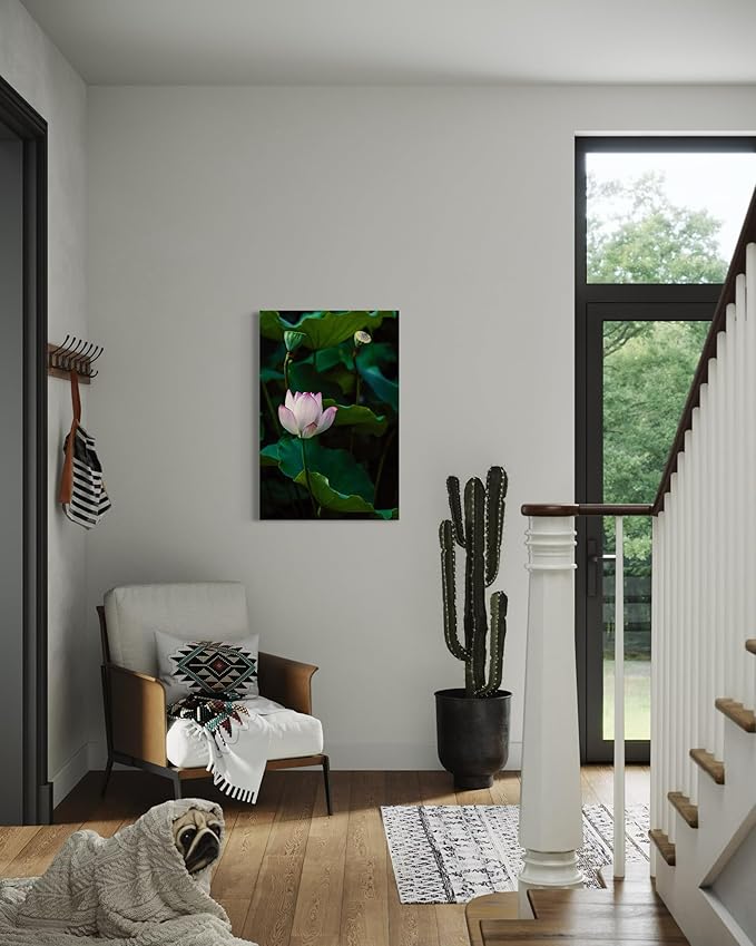 Oriental Beauty: Stunning Feng Shui Landscape Wall Art Vertical Prints for Home Decor in 3 Sizes (Serenity of a Pink Lotus, 20" x 30", Oriental Beauty)