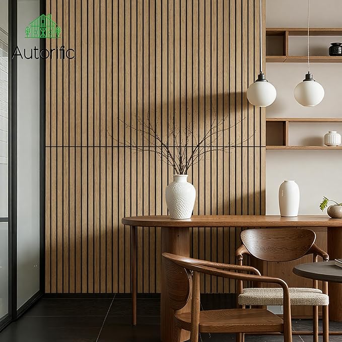 4 Pack Soundproof Wall Panels,Decorative Noise Dampening Panels,Sound Panels with Simulated Wood Grain Finish, 47.2”x23.6”,for Office,Home Theater,Studio,Living Room, Teak