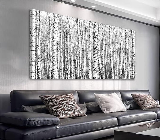 Birch Trees Canvas Wall Art for Living Room Wall Decor Large White Birch Branches Canvas Painting Pictures Modern Birch Forest Canvas Prints Artwork for Home Office Decorations 24" x 48"