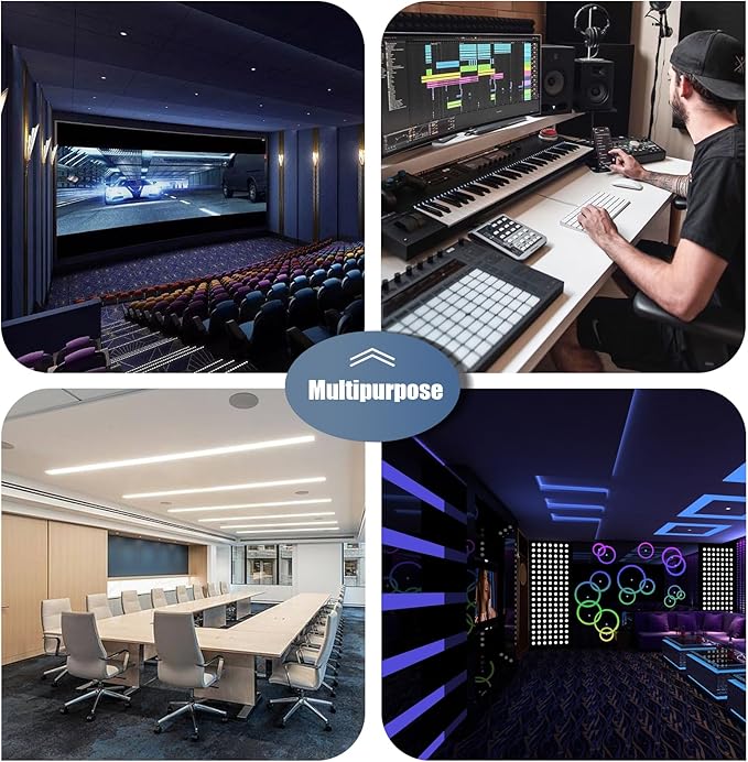 50 Pack Acoustic Foam Panels,Premium Sound Proof Foam Panels Black,Soundproof Wall Panels, High Density Acoustic Panels,Sound Absorbing for Studio Office Home, 12 x 12x 1Inch